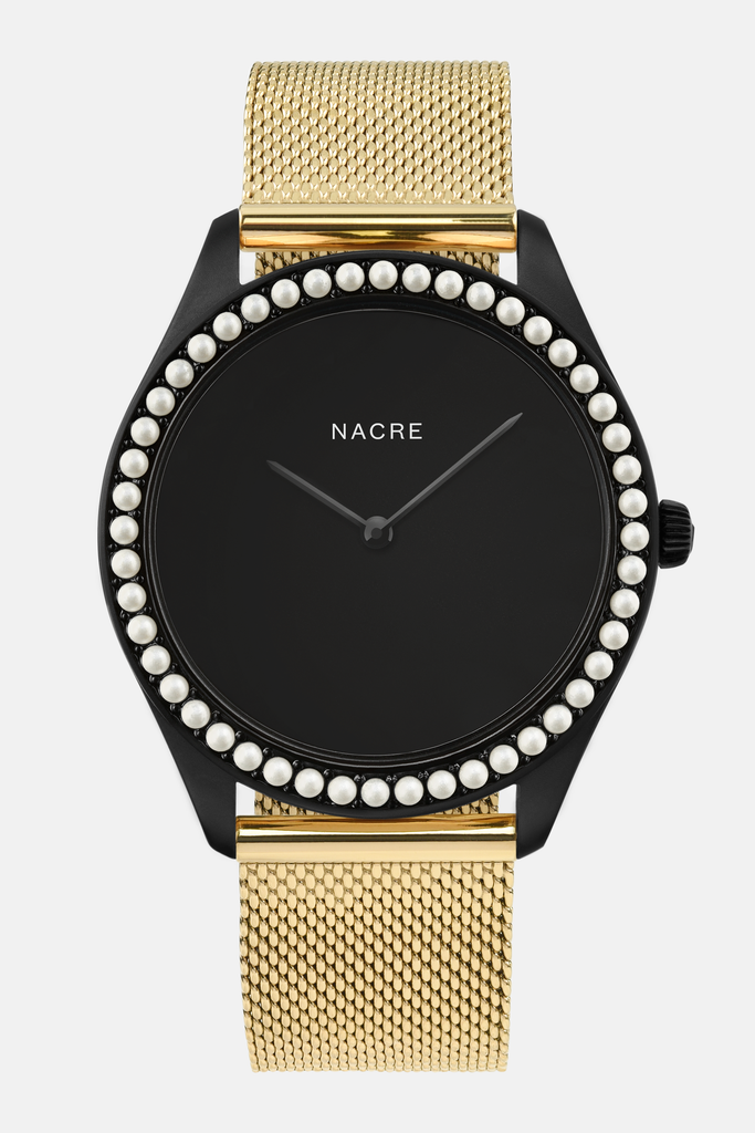 Lune 48 - Matte Black - Gold Mesh – Nacre