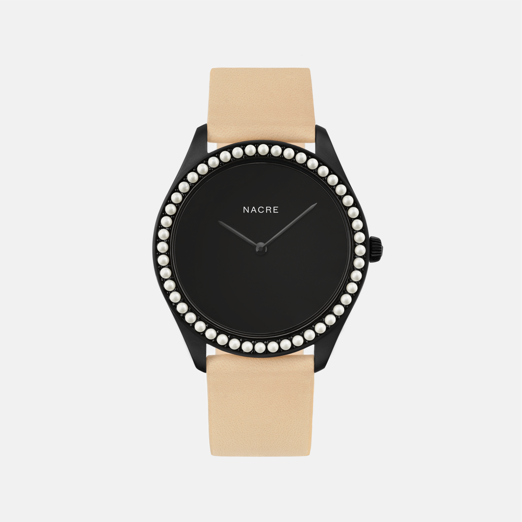 Lune 48 - Matte Black - Sand Leather – Nacre