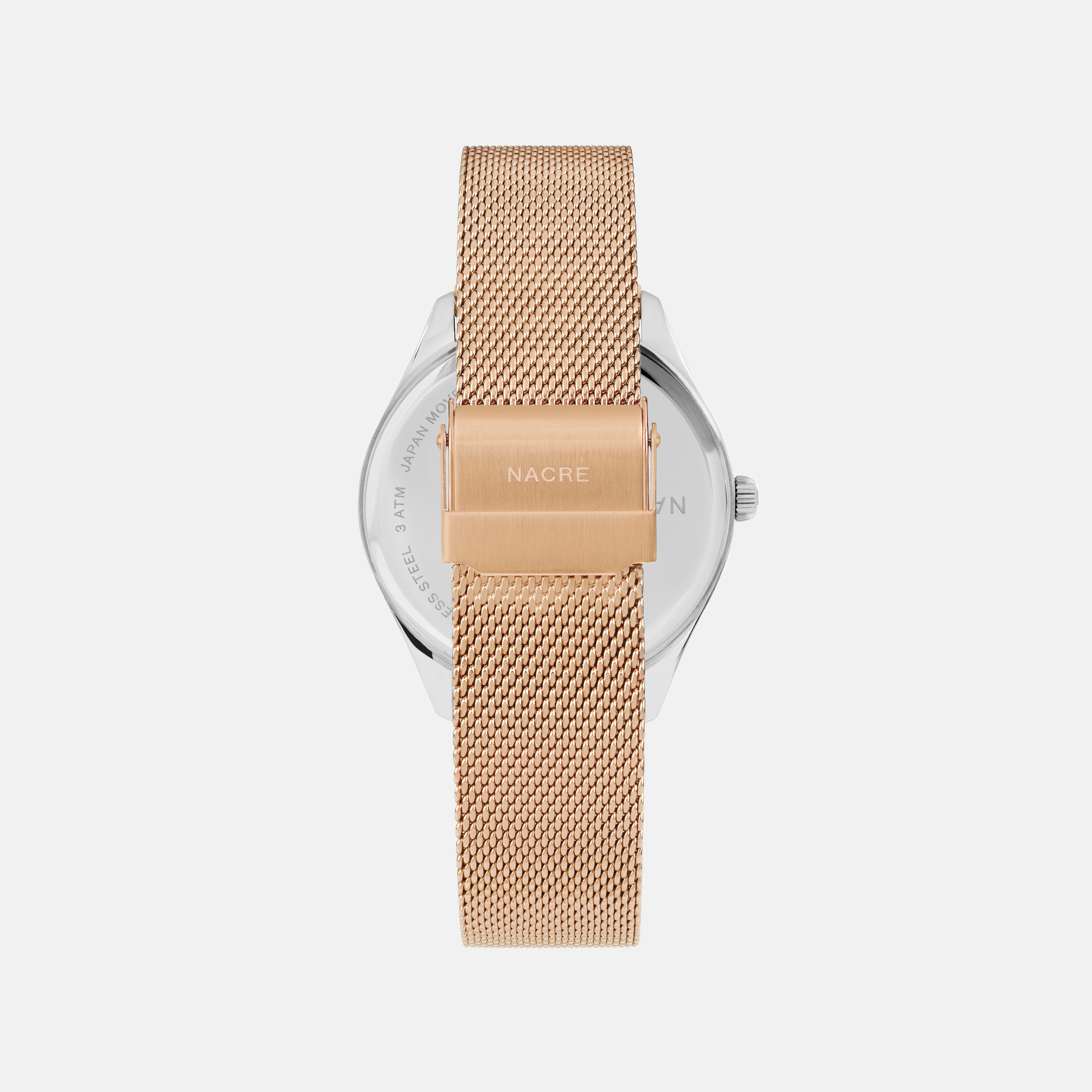 Lune 48 - Stainless Steel - Rose Gold Mesh