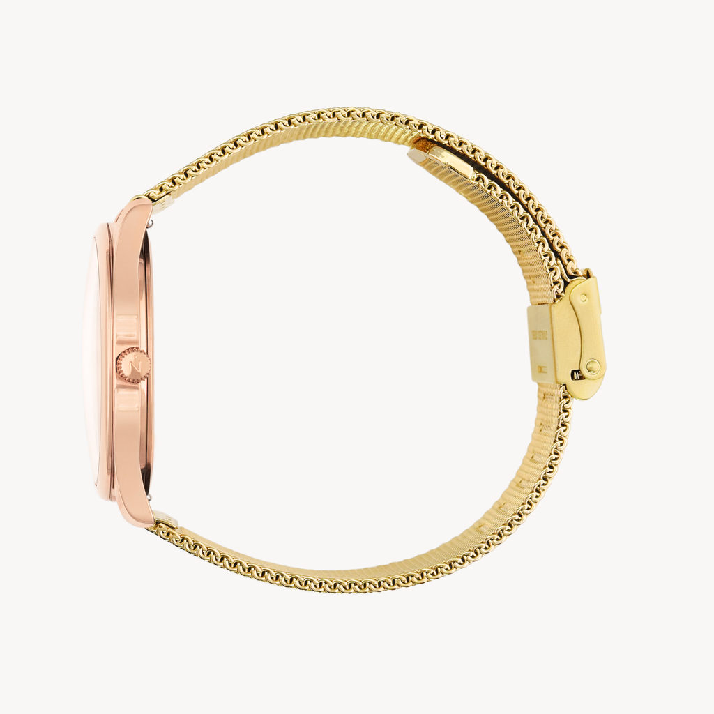 Lune 8 - Rose Gold and White - Gold Mesh – Nacre display picture 1
