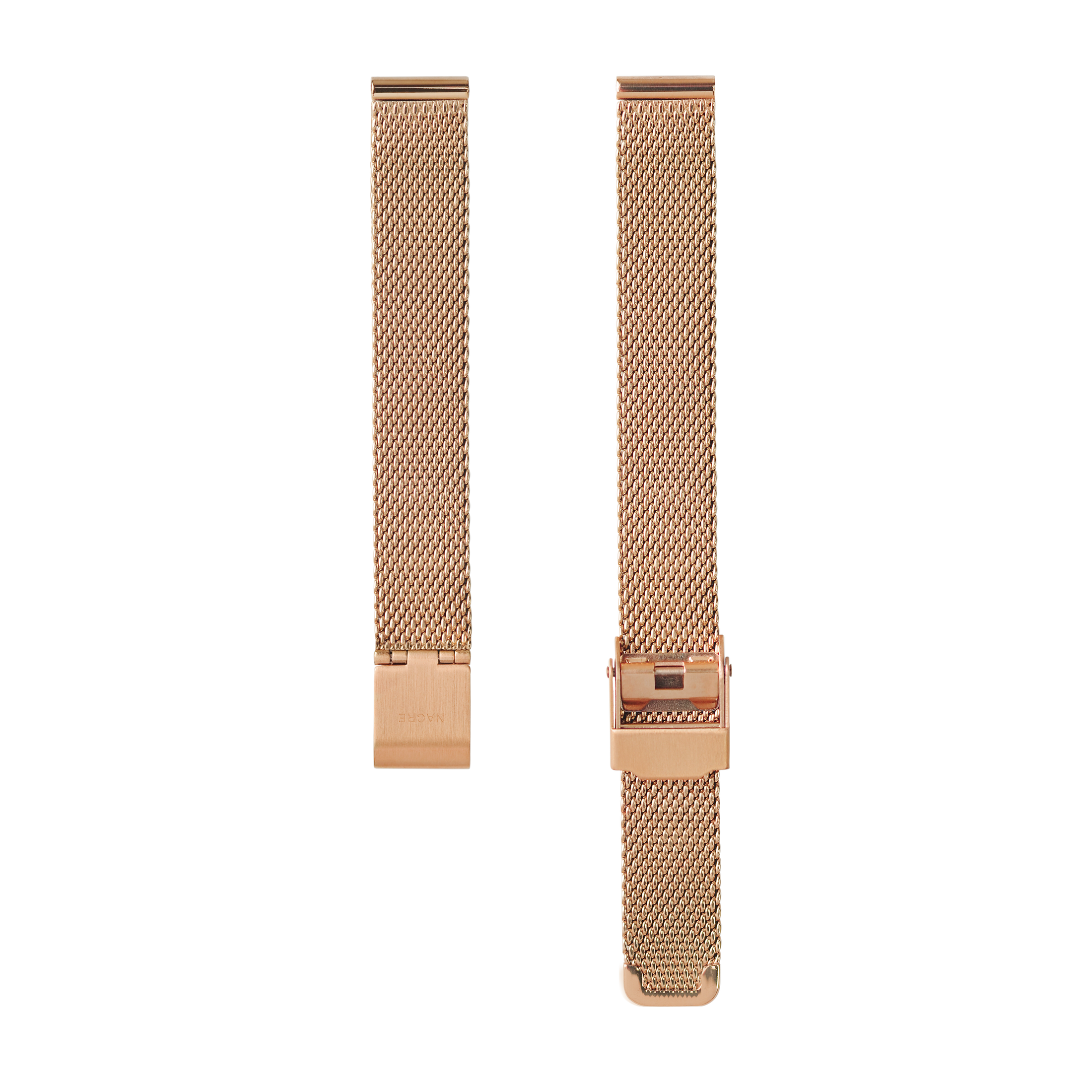 Strap - Italian Leather - Black Leather - Rose Gold - 12mm