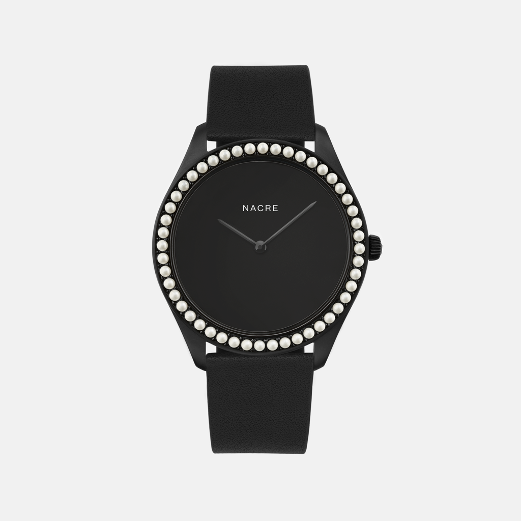 Lune 48 - Matte Black - Black Leather – Nacre