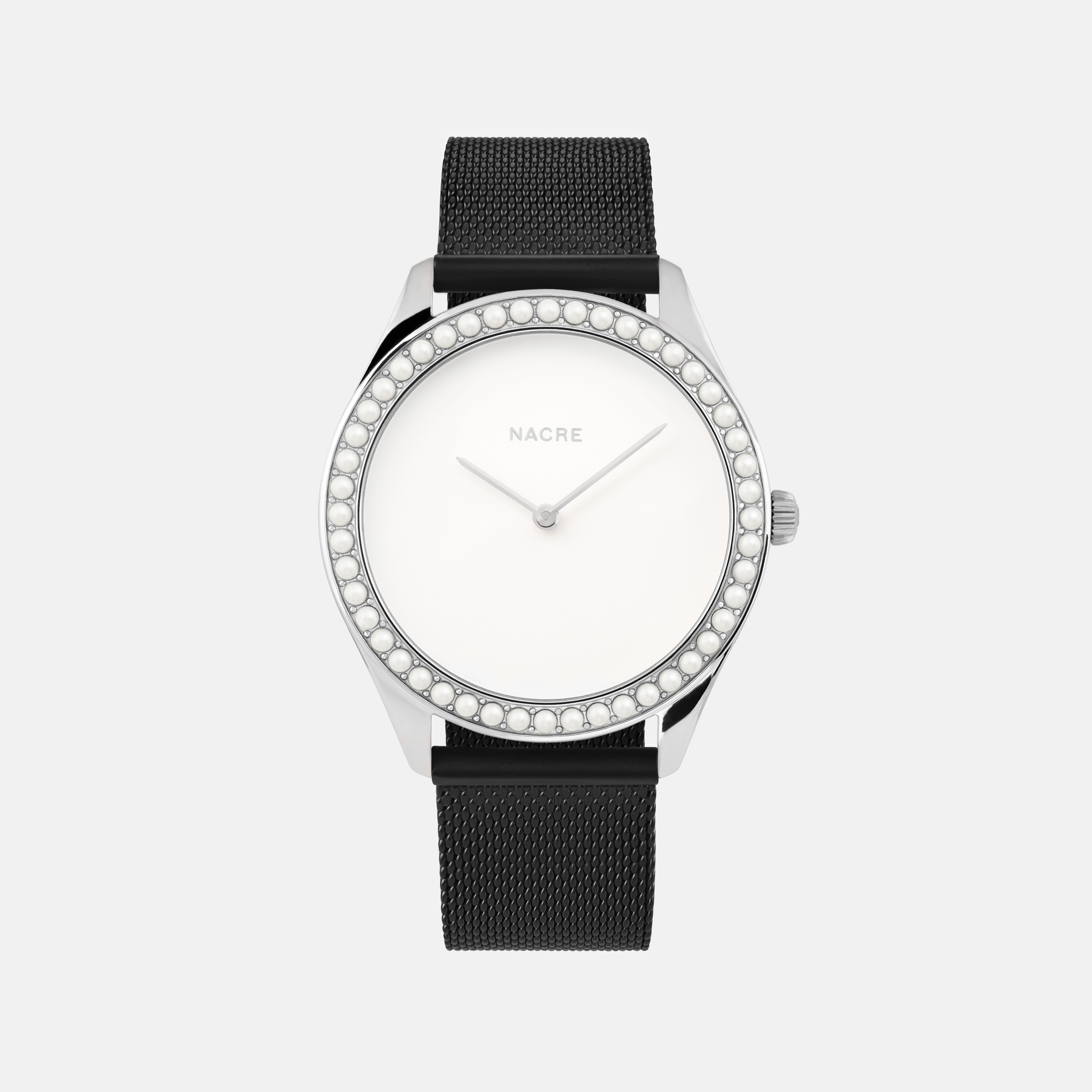 Lune 48 - Stainless Steel - Matte Black Mesh – Nacre